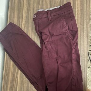 MENS MAROON GUESS SKINNY JEAN
